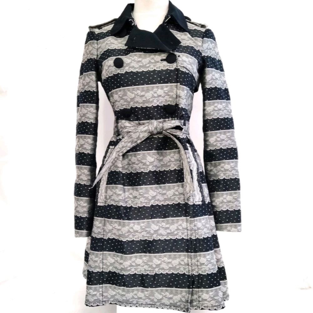 RED Valentino Blue and White Ladies Polyester Coat